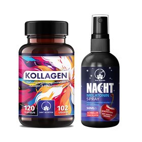 Saint Nutrition® Kollagen & Hyaluron Kapseln + Melatonin Spray