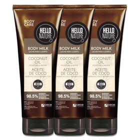 Hello Nature Body Milk Lotion für Körperpflege mit Kokosöl BIO