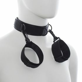 Ohmama fetish nylon collar with wrist restraints