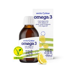 Arctic Blue Omega 3 Algenöl DHA + EPA und Hanfsamenöl ALA mit Vitamin D3
