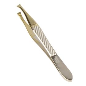 Niegeloh Solingen Pinzette, schräg, teilvergoldet