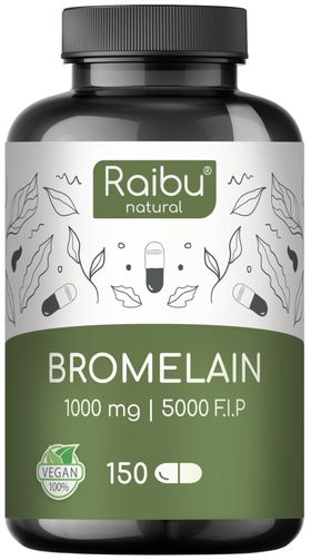 Bromelain Kapseln, 150 St, Natürlicher Ananas Extrakt - RAIBU