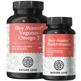 NATURE LOVE® Hey Mama Schwangerschaftsvitamine - Folsäure, Omega 3, Vitamine, Mineralstoffe