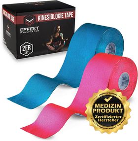 Effekt Manufaktur Kinesiologie Tape – 500 x 5 cm – in blau und pink - Kinesiotape