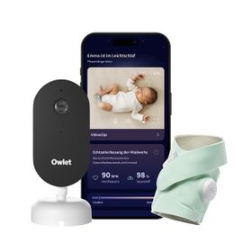 Owlet Dream Duo – Baby Monitor mit Dream Sock Sensor, 2K HD Kamera, Puls & Schlafanalyse, Mint