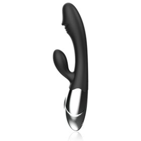 Rabbitvibrator "Kaleb" | Dual-Stimulation, 10 Vibrationsmodi | Black&Silver