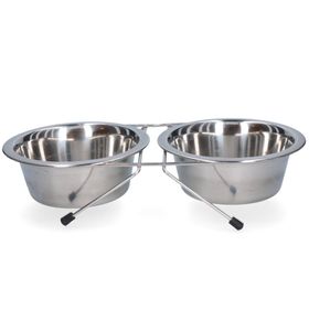 Futter- und Trinknapf aus Edelstahl mit Ständer  Ø 16cm