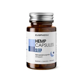 Eusphera Hemp capsules SLEEP  - Natürliches Schlafpräparat mit GABA, Baldrian und Vitamin B6