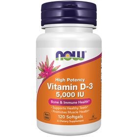 Now Foods Vitamin D3 5000 IU 120 Weichkapseln