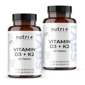 nutri+ Vitamin D3 K2 Tabletten Depot - vegan und hochdosiert