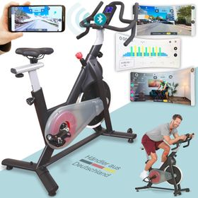 aktivshop Speedbike bis 110 kg mit Trainingscomputer, Bluetooth und Pulssensoren, Heimtrainer