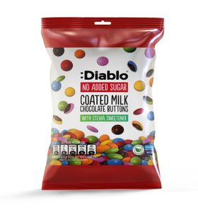 :Diablo No Added Sugar Coated Milk Chocolate Buttons