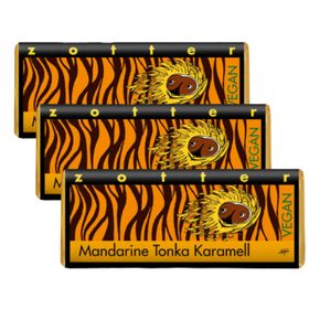 Zotter vegane Bio-Schokolade Mandarine Tonka Karamell