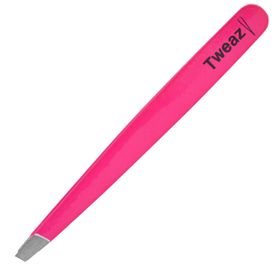 K-Pro TWEAZY Pinzette Augenbrauen zupfen Eyebrow Tweezer Edelstahl (Neon Pink)