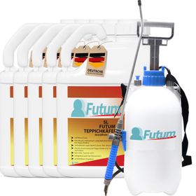 FUTUM 5x5L Teppichkäferspray + 5L Sprüher