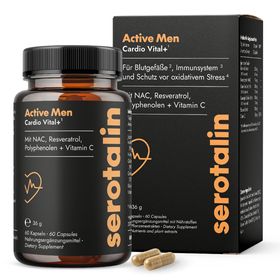 serotalin Active Men Cardio Vital+ | Immunsystem¹ & Energie¹ - Mit Vitamin C¹ & NAC für den Alltag
