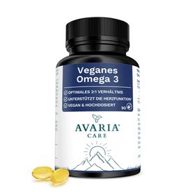 AVARIA CARE® Veganes Omega 3 – hochdosiert – 450mg EPA & 900mg DHA – life's® OMEGA