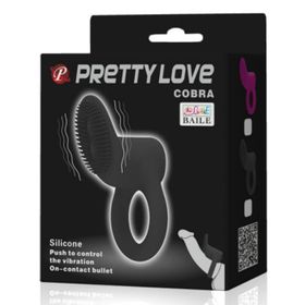 Pretty Love Cobra Penisring mit Klitorisstimulation schwarz