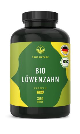 TRUE NATURE® Bio Löwenzahn Kapseln - 1500mg Löwenzahnextrakt hochdosiert (Löwenzahnwurzelextrakt)
