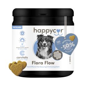 happycor® Flora Flow Funktionssnack für Darmflora, Verdauung und Immunsystem bei Hunden