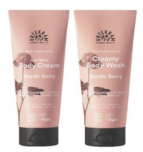 Urtekram Duschgel und Body Cream Nordic Berry Set für trockene Haut