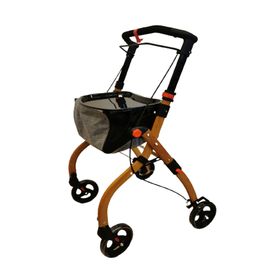 ANTAR Indoor Rollator in Holz-Optik mit einstellbarer Griffhöhe inkl. Korb