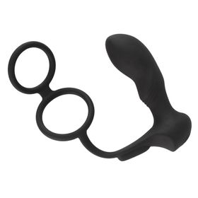 Penis-/Hodenring „Double Ring & Plug“ mit Vibro-Analplug