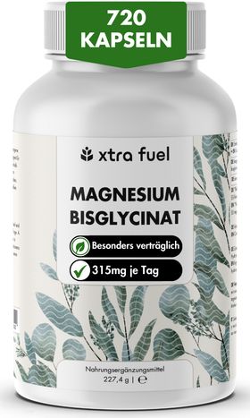 XTRA FUEL Magnesium Bisglycinat - Leicht verträgliches Magnesium aus bewährter Chelat-Form