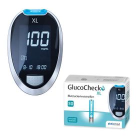 GlucoCheck XL Set [mg/dl] mit 60 Teststreifen zur Kontrolle des Blutzuckers