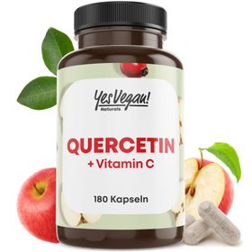 Quercetin hochdosiert (180 Kapslen) mit Vitamin C und Bromelain - Vegan (1x 180 Kapseln)