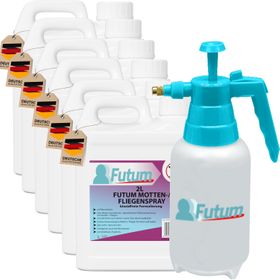 FUTUM 6x2L Motten- / Fliegenspray + 2L Sprüher