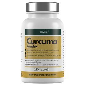 EXVital® Curcuma Komplex mit Curcuma Extrakt, Curcuma Pulver & Piperin
