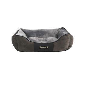 SCRUFFS® Chester Box Bett - Graphit - hochwertig - Anti-Rutsch-Noppen - Plüschstoff