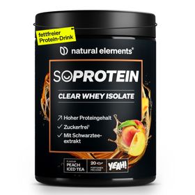 natural elements SoProtein Clear Whey Isolate Peach Iced Tea