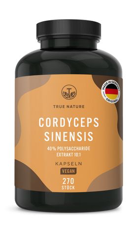 TRUE NATURE® Cordyceps Sinensis Kapseln 10:1 Extrakt - Vegan & Made in Germany