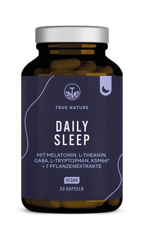 TRUE NATURE® Daily Sleep Schlafkapseln - Premium Schlaf-Komplex mit Melatonin