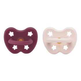 Hevea Schnuller anatomisch ab 3 Monate 2er-Pack Powder Pink + Rosewood