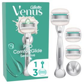 Gillette Venus - Nassrasierer "Comfortglide Sensitive" + 3 Rasierklingen & -halter