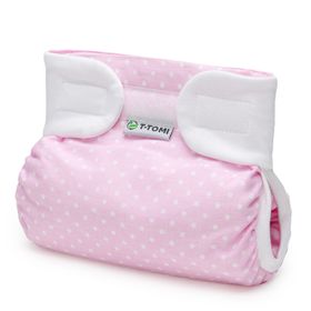 T-TOMI Orthopädisches Spreizhöschen für breites Wickeln - klettverschluss White dots (3-6 kg)