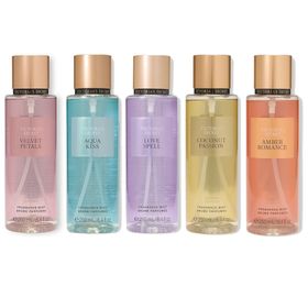 Victoria's Secret - Set mit 5 Body Sprays 250ml - Amber Romance/Coconut Passion/Love Spell/Aqua Kis