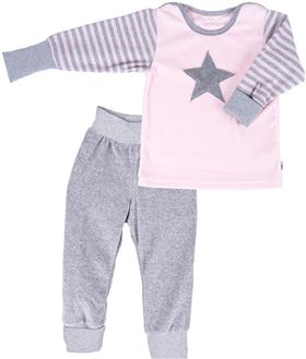 iobio Pyjama Nicky Bio-BW rosa-grau 98/104