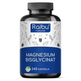 RAIBU Magnesiumbisglycinat (Magnesium Glycinat) 300 mg pro Tag– hoch bioverfügbar & chelatiert