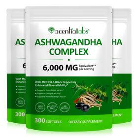 ALIVER Ashwagandha Extrakt Komplex Hochdosiert Softgels Laborgeprüft