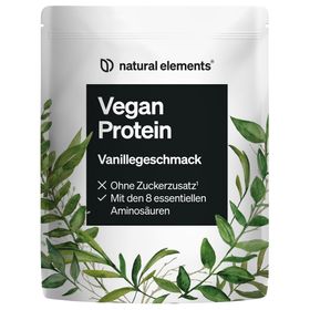 natural elements Vegan Proteinpulver – 1 kg – Vanille – 20 g Protein auf 30 g – Erbse, Sonnenblume