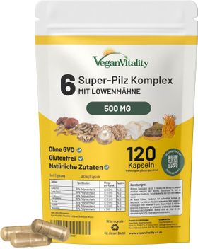 Vegan Vitality 6 Super Pilz Complex Kapseln