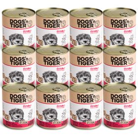 Dogs’n Tiger Adult Premium Hundefutter, Nassfutter, Guadn, Rind