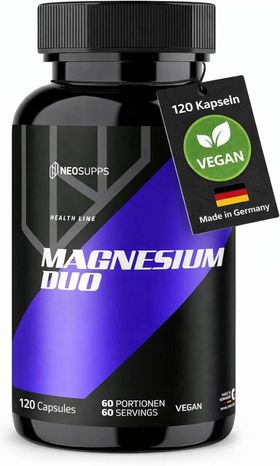 Neosupps Magnesium Duo, Bisglycinat Citrat Komplex, Vegan
