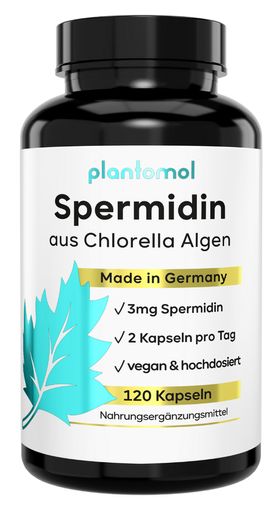 plantomol® Spermidin Kapseln mit 3mg Spermidine pro Tag - Laborgeprüft - aus Chlorella