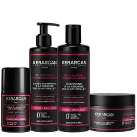 Kerargan – Pflege-Set mit Keratin-Shampoo, Conditioner, Maske & Serum