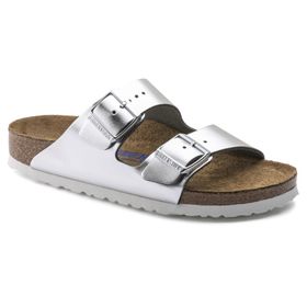 Birkenstock Arizona SFB schmale Weite metallic silber Gr. 38